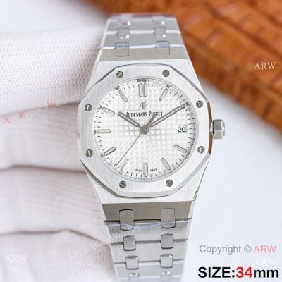 Swiss Replica Audemars Piguet Royal Oak Cal.5800 Watch 34mm White Textured